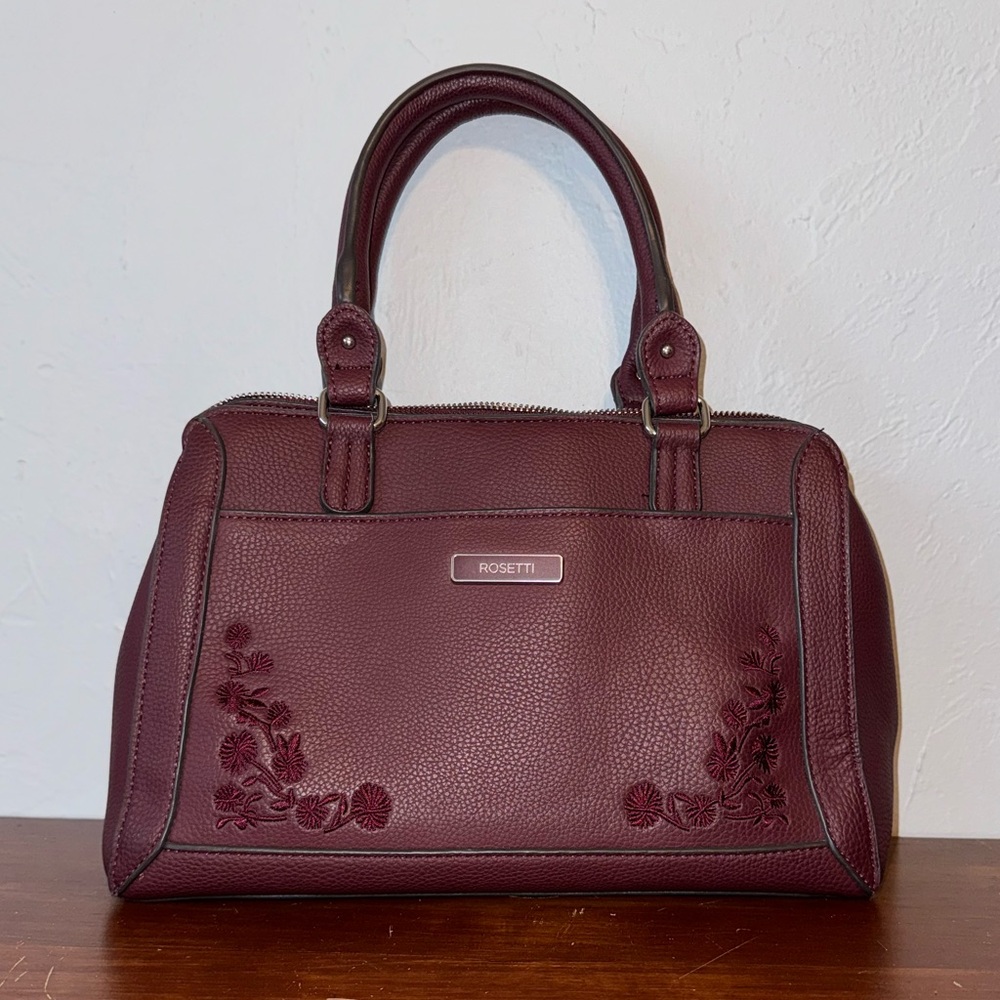 Rosetti Maroon Purse with Floral pattern